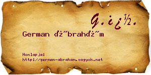 German Ábrahám névjegykártya